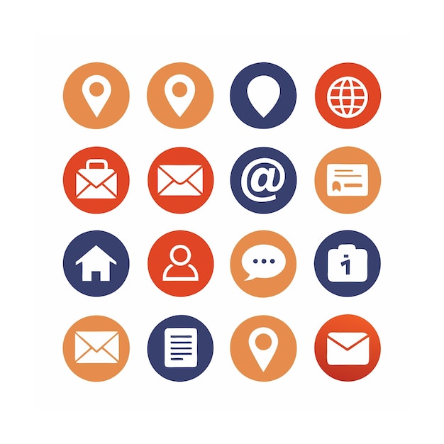 Ilustración vectorial de la colección de iconos de contacto