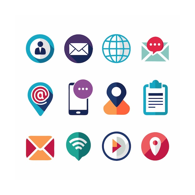 Ilustración vectorial de la colección de iconos de contacto