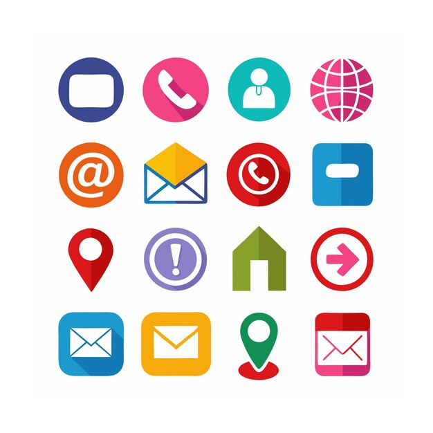 Ilustración vectorial de la colección de iconos de contacto