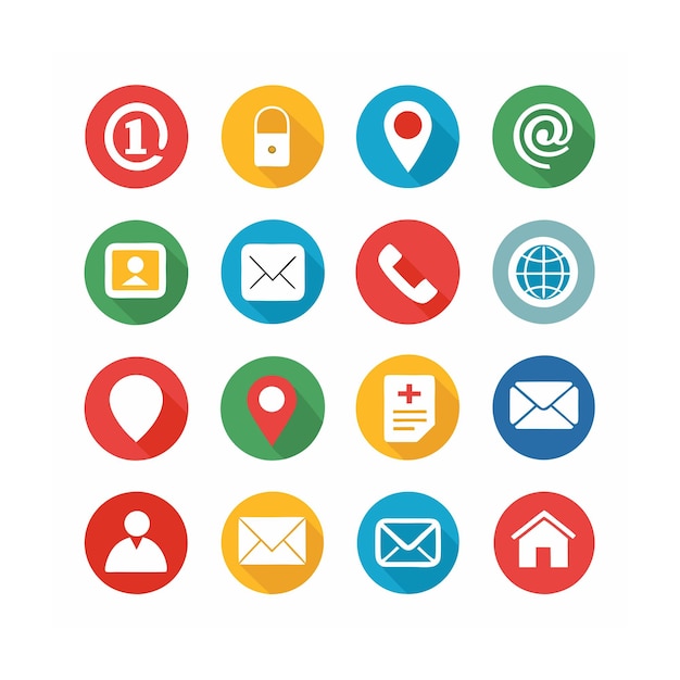 Ilustración vectorial de la colección de iconos de contacto