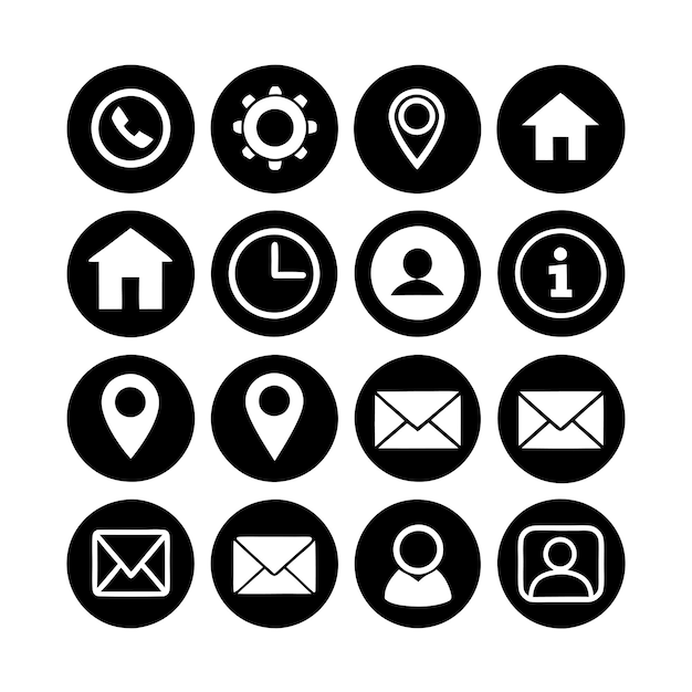 Ilustración vectorial de la colección de iconos de contacto