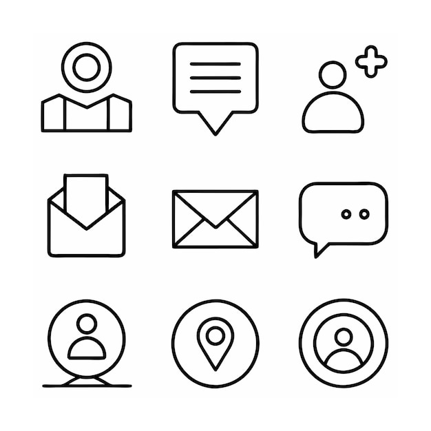 Ilustración vectorial de la colección de iconos de contacto