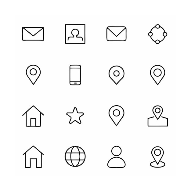 Ilustración vectorial de la colección de iconos de contacto