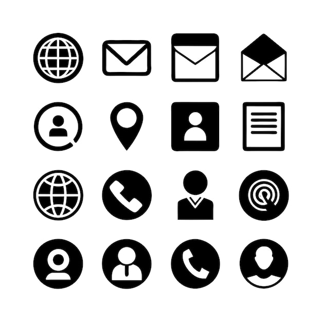 Ilustración vectorial de la colección de iconos de contacto