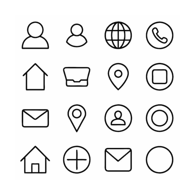 Ilustración vectorial de la colección de iconos de contacto
