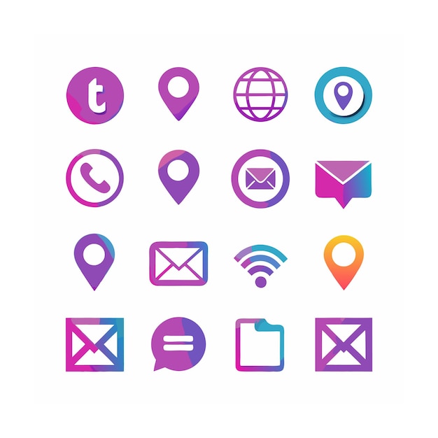 Ilustración vectorial de la colección de iconos de contacto
