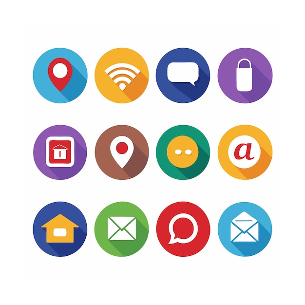 Ilustración vectorial de la colección de iconos de contacto