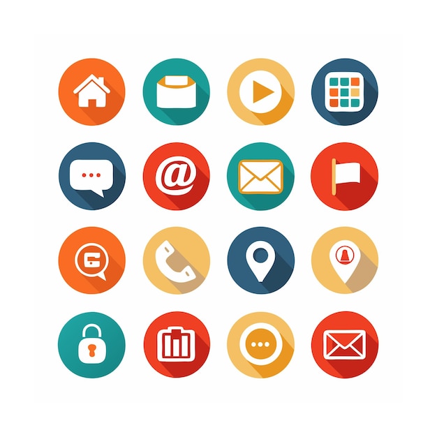 Ilustración vectorial de la colección de iconos de contacto