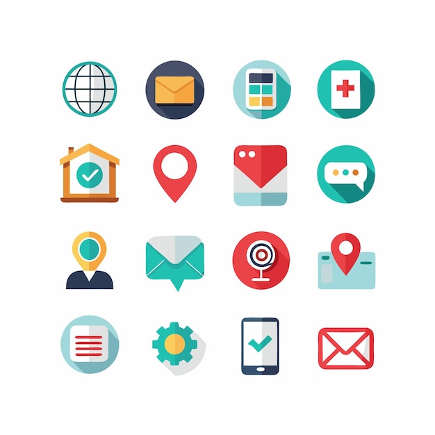 Ilustración vectorial de la colección de iconos de contacto