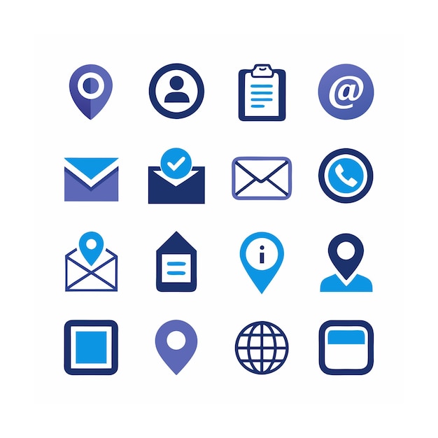 Ilustración vectorial de la colección de iconos de contacto