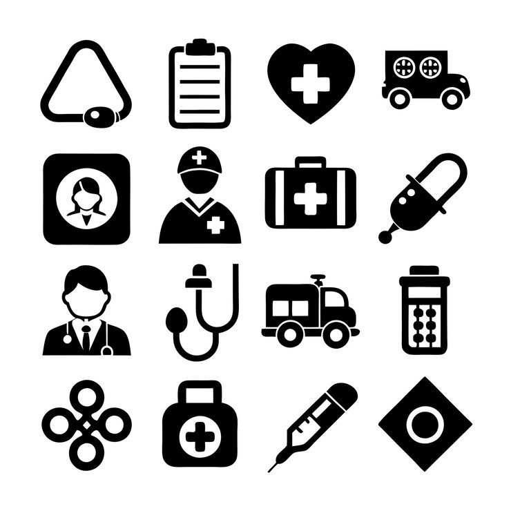 Ilustración vectorial de la colección de iconos médicos y sanitarios