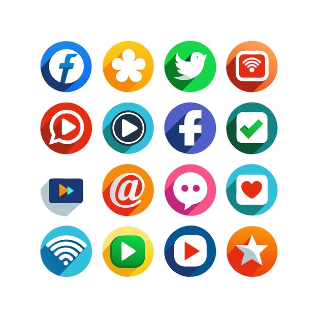 Ilustración vectorial de la colección de iconos de los medios sociales