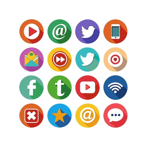 Ilustración vectorial de la colección de iconos de los medios sociales