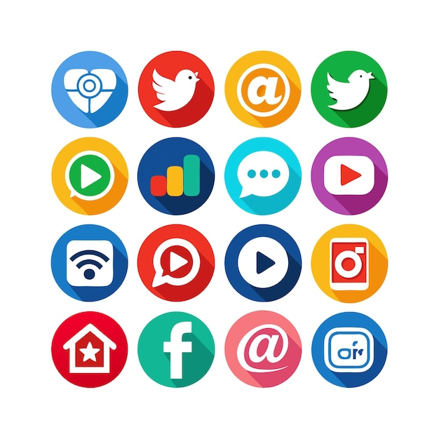 Ilustración vectorial de la colección de iconos de los medios sociales