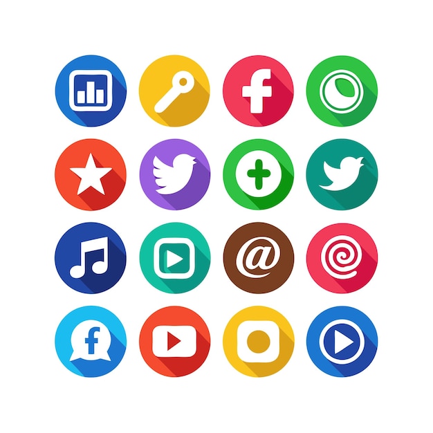 Ilustración vectorial de la colección de iconos de los medios sociales
