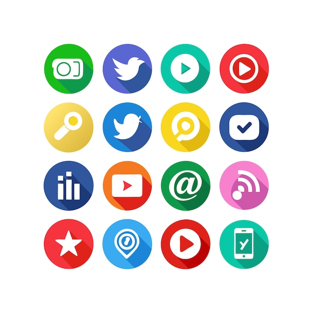 Ilustración vectorial de la colección de iconos de los medios sociales