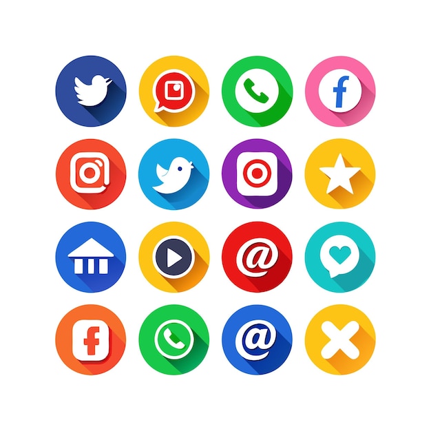 Ilustración vectorial de la colección de iconos de los medios sociales