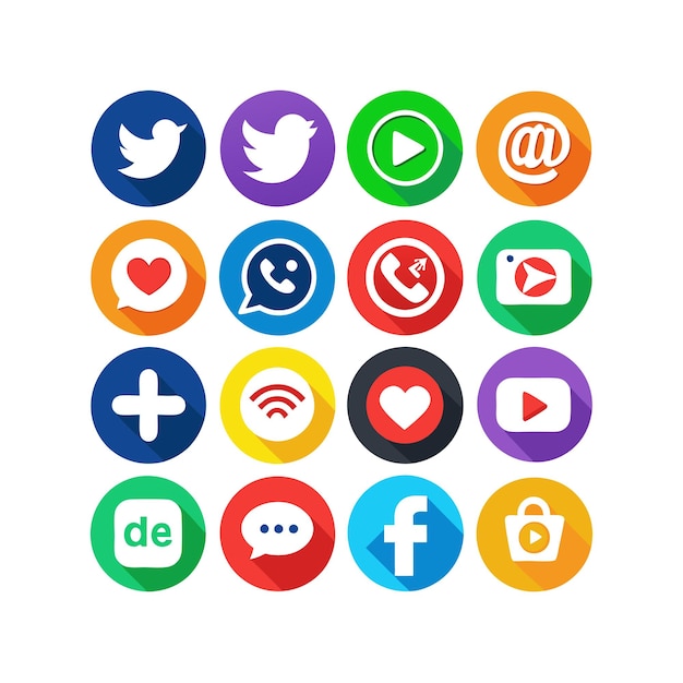 Ilustración vectorial de la colección de iconos de los medios sociales