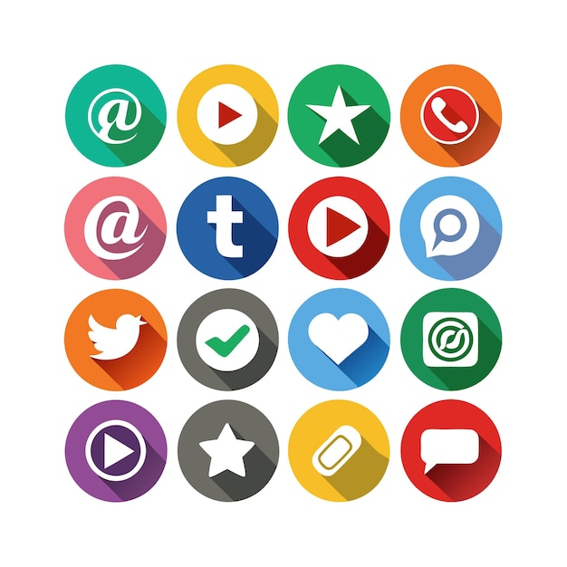 Ilustración vectorial de la colección de iconos de los medios sociales