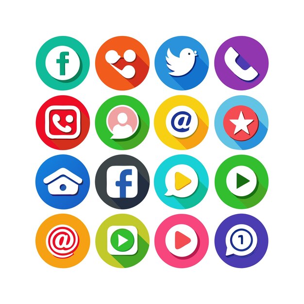 Ilustración vectorial de la colección de iconos de los medios sociales