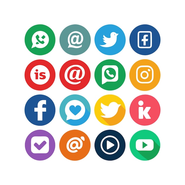 Ilustración vectorial de la colección de iconos de los medios sociales