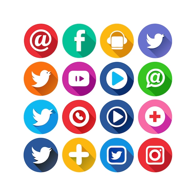 Ilustración vectorial de la colección de iconos de los medios sociales