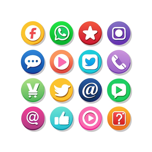 Ilustración vectorial de la colección de iconos de los medios sociales