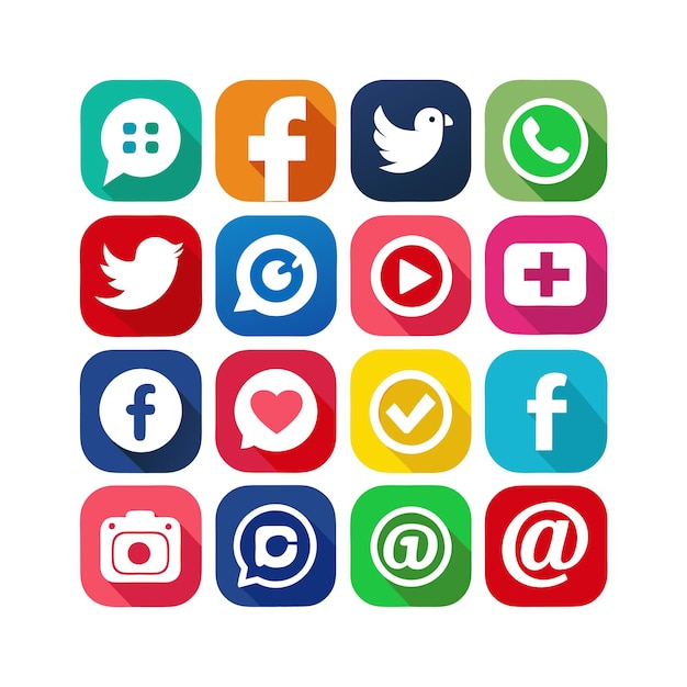 Ilustración vectorial de la colección de iconos de los medios sociales