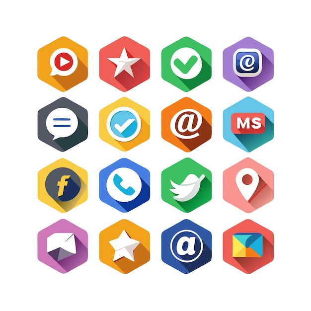 Ilustración vectorial de la colección de iconos de los medios sociales