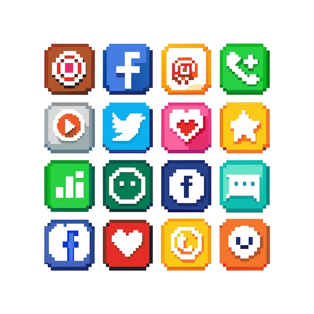 Ilustración vectorial de la colección de iconos de los medios sociales