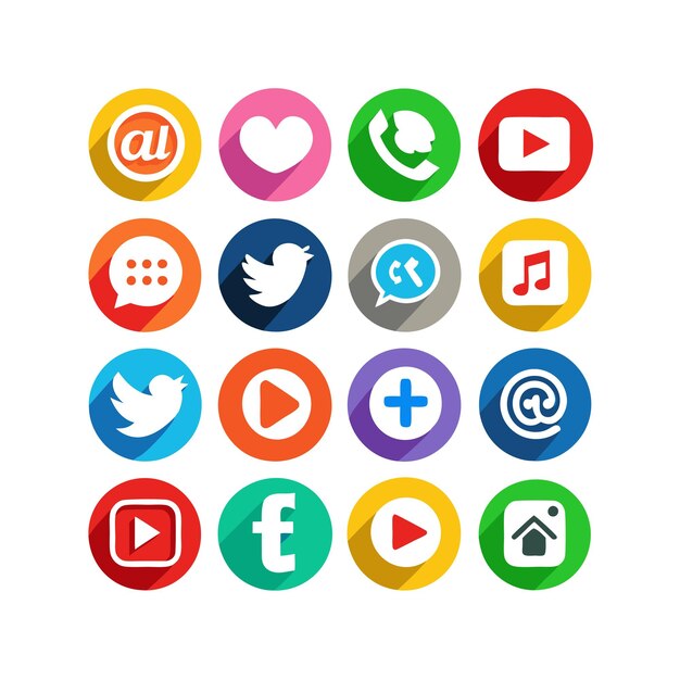 Ilustración vectorial de la colección de iconos de los medios sociales