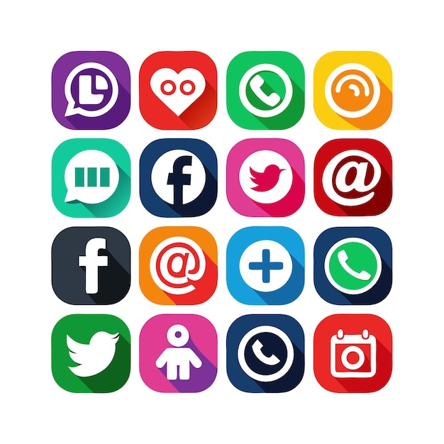 Ilustración vectorial de la colección de iconos de los medios sociales