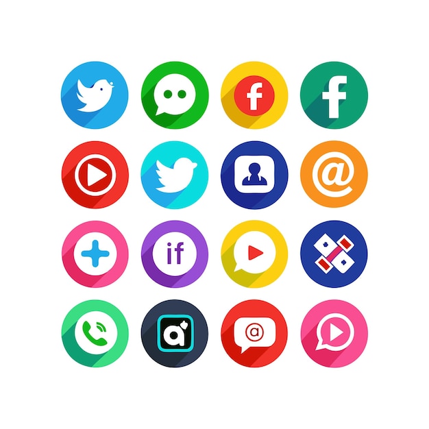 Ilustración vectorial de la colección de iconos de los medios sociales