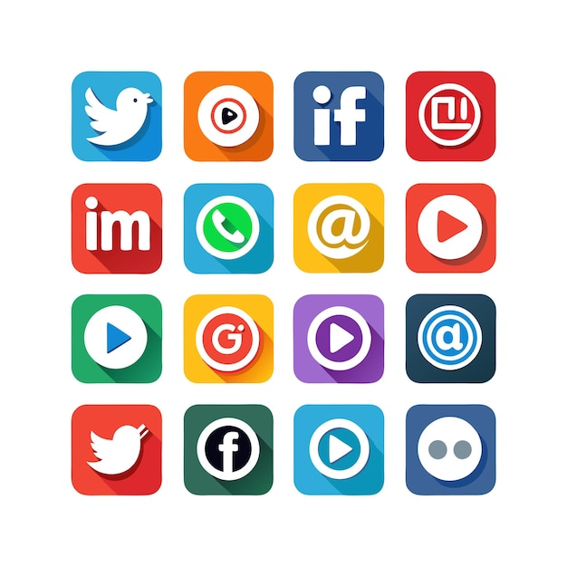 Ilustración vectorial de la colección de iconos de los medios sociales