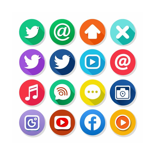 Ilustración vectorial de la colección de iconos de los medios sociales