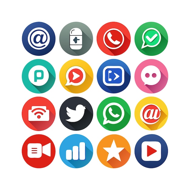 Ilustración vectorial de la colección de iconos de los medios sociales