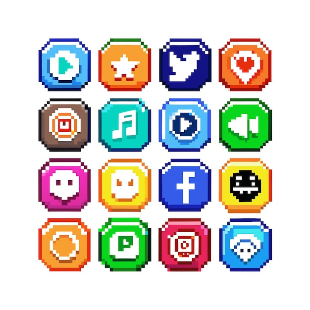 Ilustración vectorial de la colección de iconos de los medios sociales