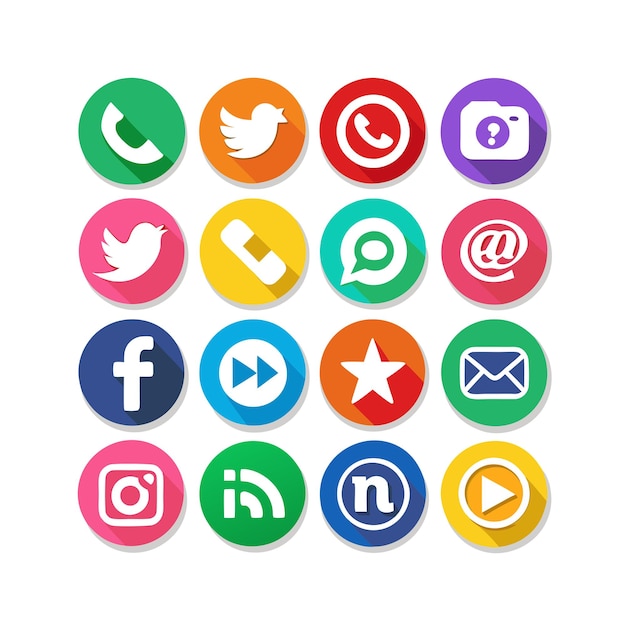 Ilustración vectorial de la colección de iconos de los medios sociales