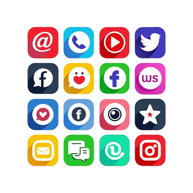 Ilustración vectorial de la colección de iconos de los medios sociales