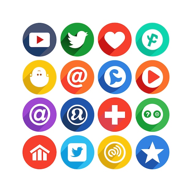 Ilustración vectorial de la colección de iconos de los medios sociales