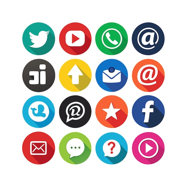Ilustración vectorial de la colección de iconos de los medios sociales