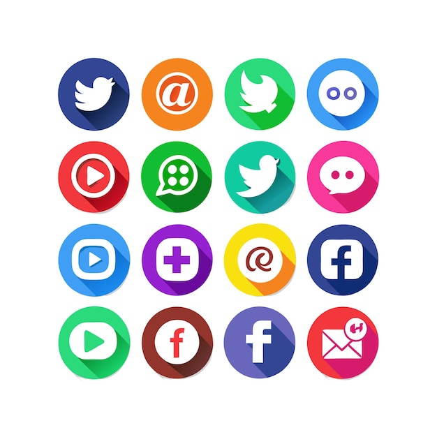 Ilustración vectorial de la colección de iconos de los medios sociales