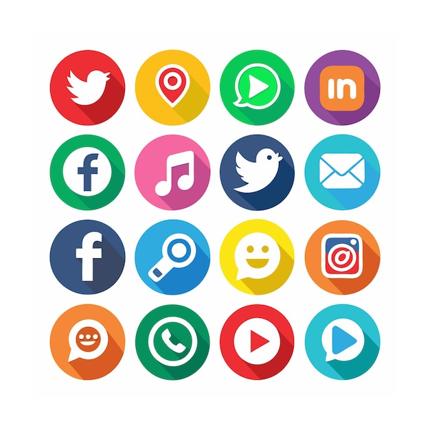 Ilustración vectorial de la colección de iconos de los medios sociales