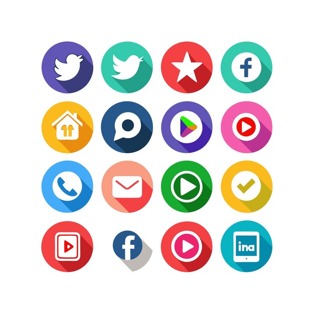 Ilustración vectorial de la colección de iconos de los medios sociales