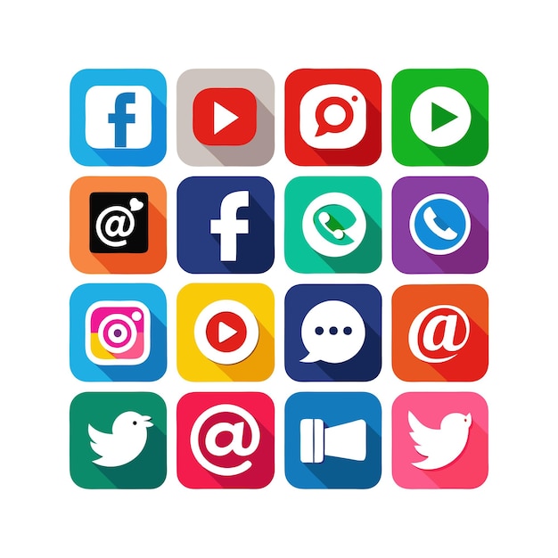Ilustración vectorial de la colección de iconos de los medios sociales