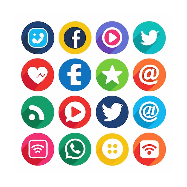 Ilustración vectorial de la colección de iconos de los medios sociales