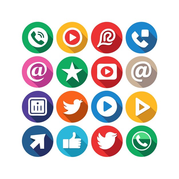 Ilustración vectorial de la colección de iconos de los medios sociales