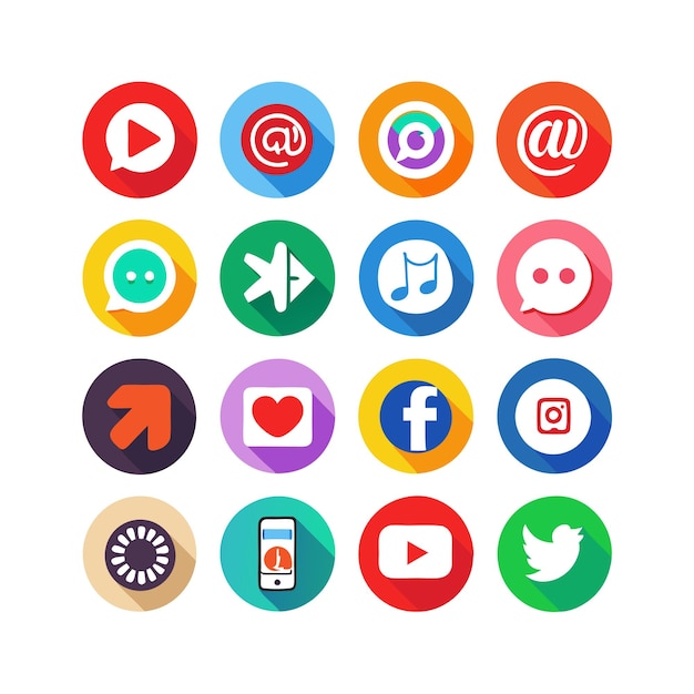Ilustración vectorial de la colección de iconos de los medios sociales