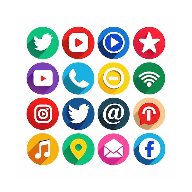Ilustración vectorial de la colección de iconos de los medios sociales