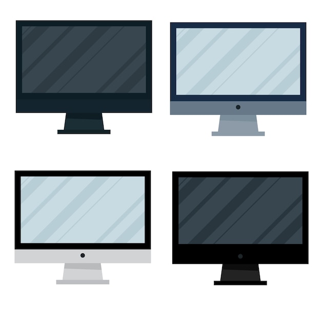 Ilustración vectorial Colección de íconos de monitores de computadora